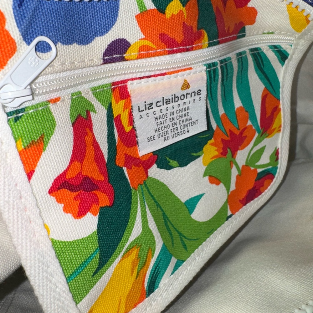 ‼️SOLD‼️90s Liz Claiborne Colorful Tropical Botanical Shoulder/Crossbody Bag - Picture 13 of 14